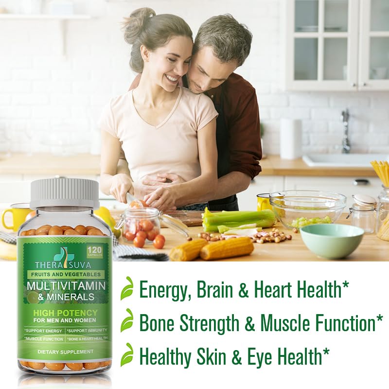 All Natural Multivitamins & Minerals + B Complex + Calcium + Magnesium + Zinc, 100% Vegan Sourced Whole Food Supplement, Complete Nutritional Support for Men & Women, 2 Month Supply, 120 Softgels
