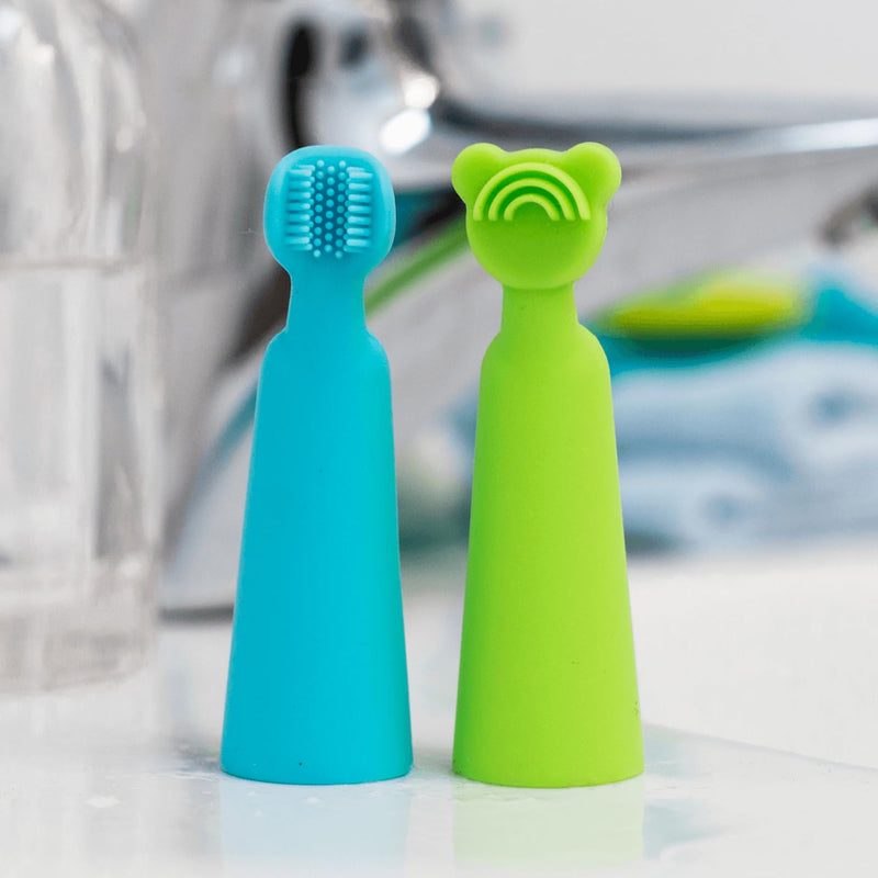 [Australia] - oogiebear Baby Finger Brush & Tongue Scraper - Gentle Oral Care, Soft Silicone, BPA-Free, for Infants & Toddlers 1 Count (Pack of 1) 