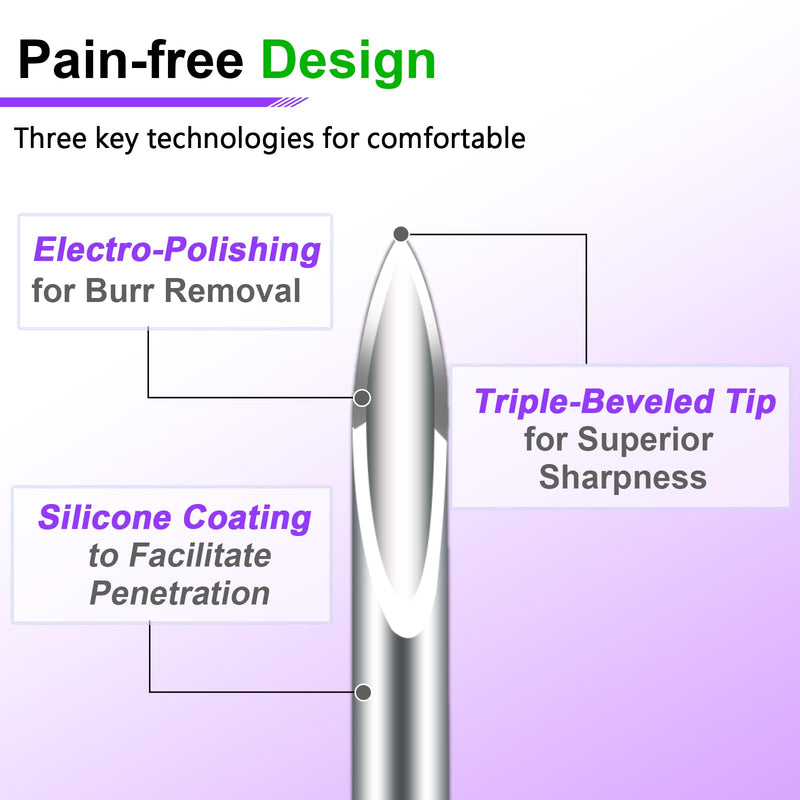 [Australia] - 32G 4mm (5/32") Insulin Pen Needles, 100 Count Diabetic Needles for Insulin Injections, Universal Fit Compatible with Most Pen Injector Device Super Thin for Diabetes Comfortable Injection 