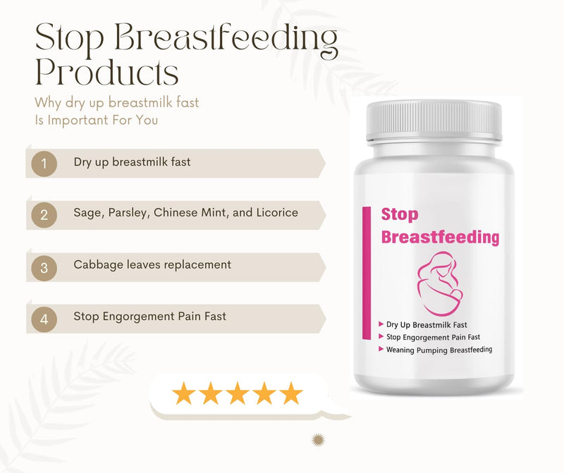 [Australia] - Stop Breastfeeding Products, Weaning Postpartum Essentials for Women, Dry Up Breastmilk Supply & Stop Pumping Engorgement Pain Fast, 60 Capsules Pills 