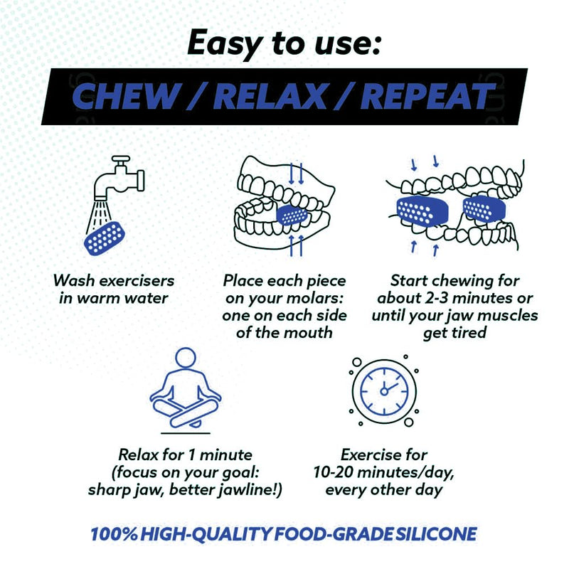 [Australia] - Jawline Exerciser for Man and Woman 3 Resistance Levels (6 pcs) BPA Free Silicone Jaw Exerciser Gum Tablets Jaw Trainer & Jaw Exerciser Shaper for Beginner, Intermediate & Advanced Users 