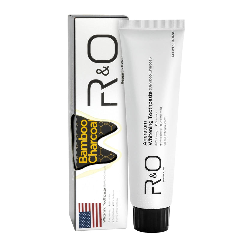 [Australia] - R&O Ageratum Whitening Toothpaste with Bamboo Charcoal, 3.53 oz - Great for Teeth Whitening, Reduces Plaque, Removes Stubborn Stains, Promotes Oral Health, Long - Lasting Fresh Breath (1) 1 