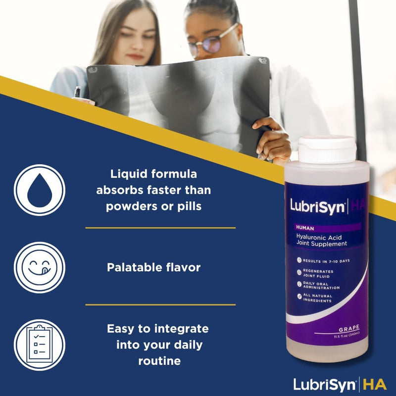 [Australia] - LubriSynHA Joint Supplement, Grape Flavor, 11.5oz ‚Äì All-Natural, High-Molecular Weight Hyaluronic Acid - Joint Support for Women & Men ‚Äì Promotes Healthy Joint Function, Made in USA, 100% Vegan 