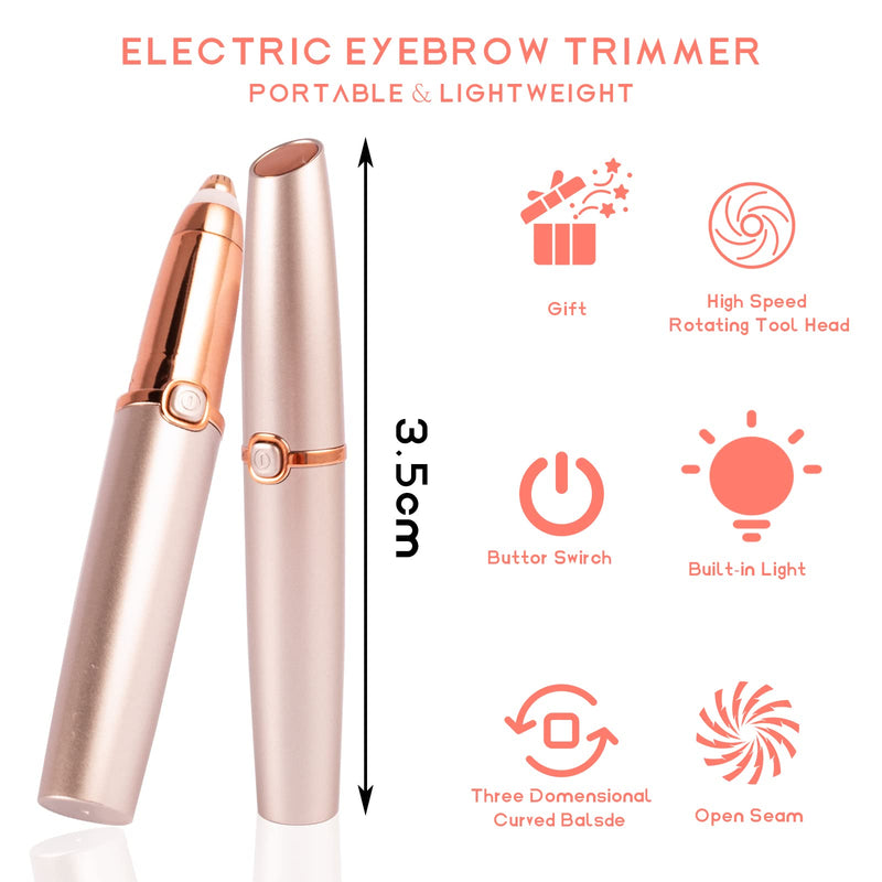 [Australia] - Eyebrow shaving, eyebrow trimmer, facial hair remover, eyebrow trimmer, electric eyebrow razor with LED light, facial trimmer for face, eyebrows, lips, nose 