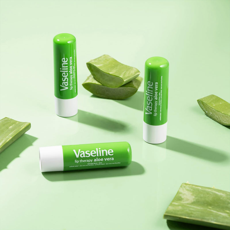 Vaseline Lip Therapy Variety 4-Pack – Cocoa Butter + Aloe Vera Moisturizing Lip Balm with Vitamin E, 0.16 Oz Ea Aloe Vera, Cocoa Butter 0.64 Ounce (4 Count, Pack of 1)