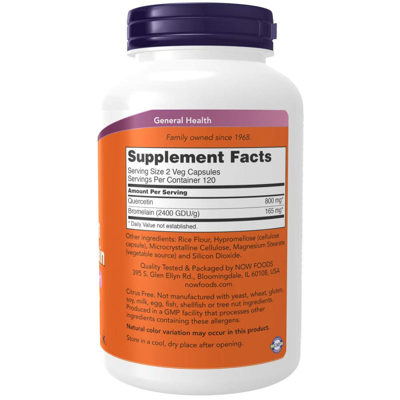 Now Foods Quercetin with Bromelain 240 VCaps 240 Count (Pack of 1)