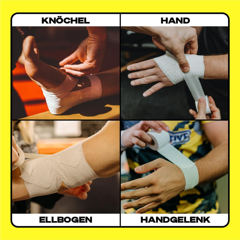 [Australia] - 3 rolls of SPORTTAPE zinc oxide sports tape white - 2.5 cm x 10 m - football tape bandage | Inelastic boxing bandage for wrist and fingers | Skin-friendly, sports tape for climbing, martial arts, boxing, 2.5 cm (3 rolls), white 