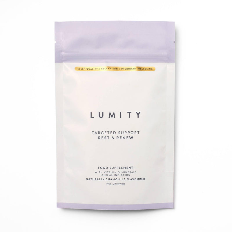 Lumity Rest & Renew Magnesium for Sleep, Magnesium Glycinate, Bisglycinate & Glycine Supplements with L Theanine, Amino Acids & Chamomile for Relaxation & Sleep Quality, Sleep Aid (Pouch 28 Servings)