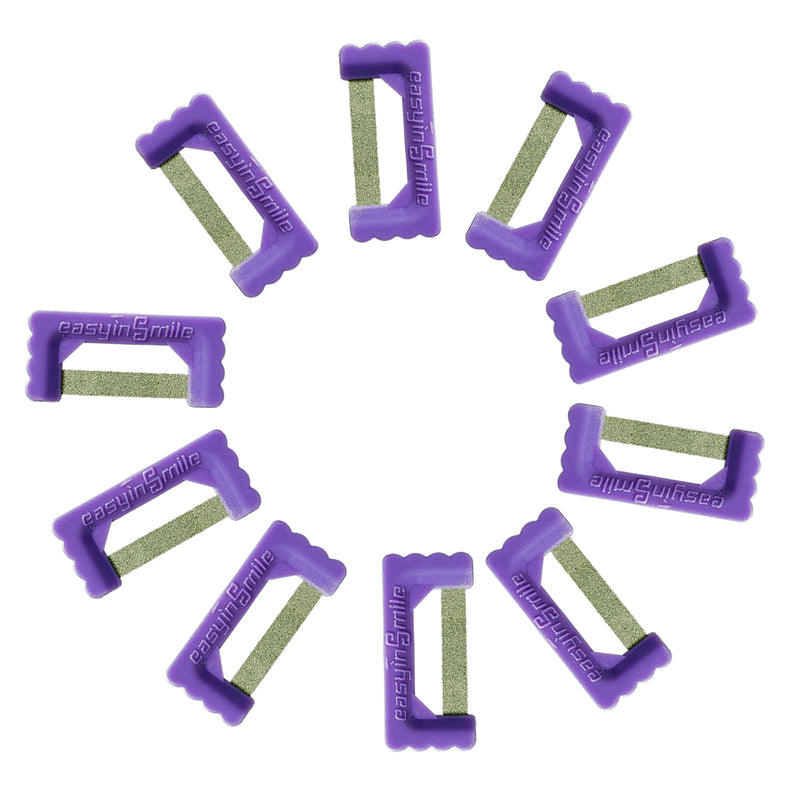 Orthodontic Interproximal Reduction Strips 10PCS Dental IPR/IR Striping System Teeth polishing Strip Single-Hand Use Tooth Enamel Repair Kit (Purple Color) Purple Color