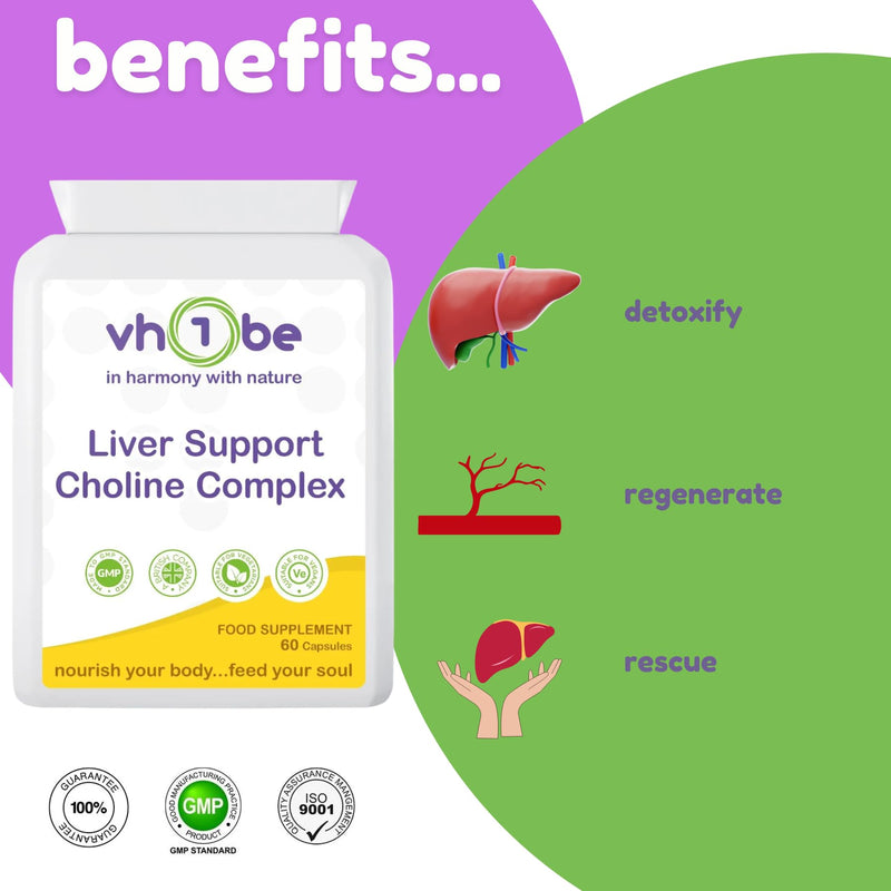Liver Support with Choline 60 Capsules - Supports the Maintenance of Normal Liver Function