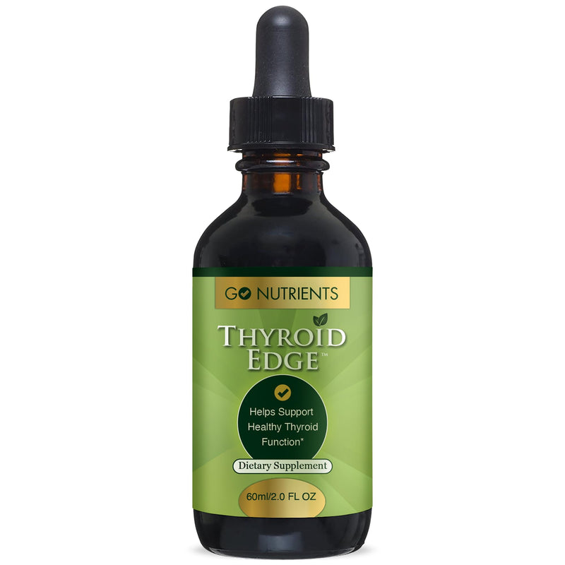 [Australia] - Go Nutrients Thyroid Edge Support for Women and Men Comprehensive Natural Thyroid Supplement Rich in Iodine Fast-Absorbing Liquid Drops for Improved Energy & Enhanced Wellness 2.0 oz. | 48 Servings 