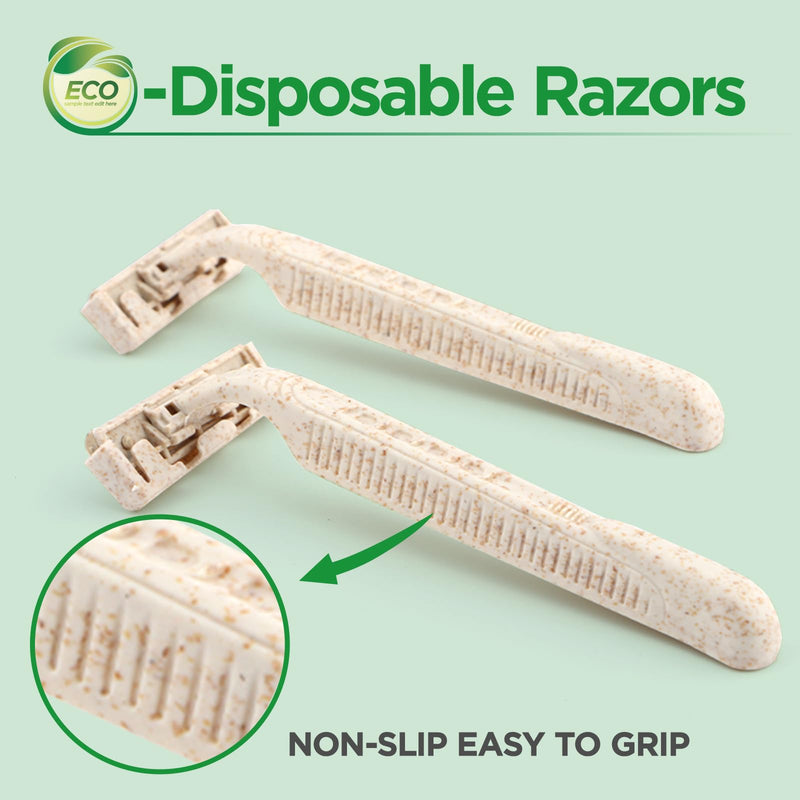 [Australia] - 50Pcs Eco-friendly Disposable Razors Men|Safety Razor Dermaplaning Razors for Men & Women Shaving Body Facial Hair Shavers Facial Hair Remover for Women 