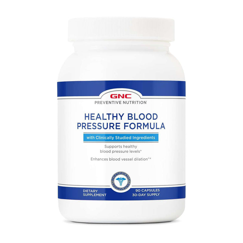 GNC Preventive Nutrition Healthy Blood Pressure Formula - 90 Capsules | Supports Healthy Blood Pressure Levels and Enhances Blood Vessel Dilation, Gluten-Free with No Milk or Artificial Flavors