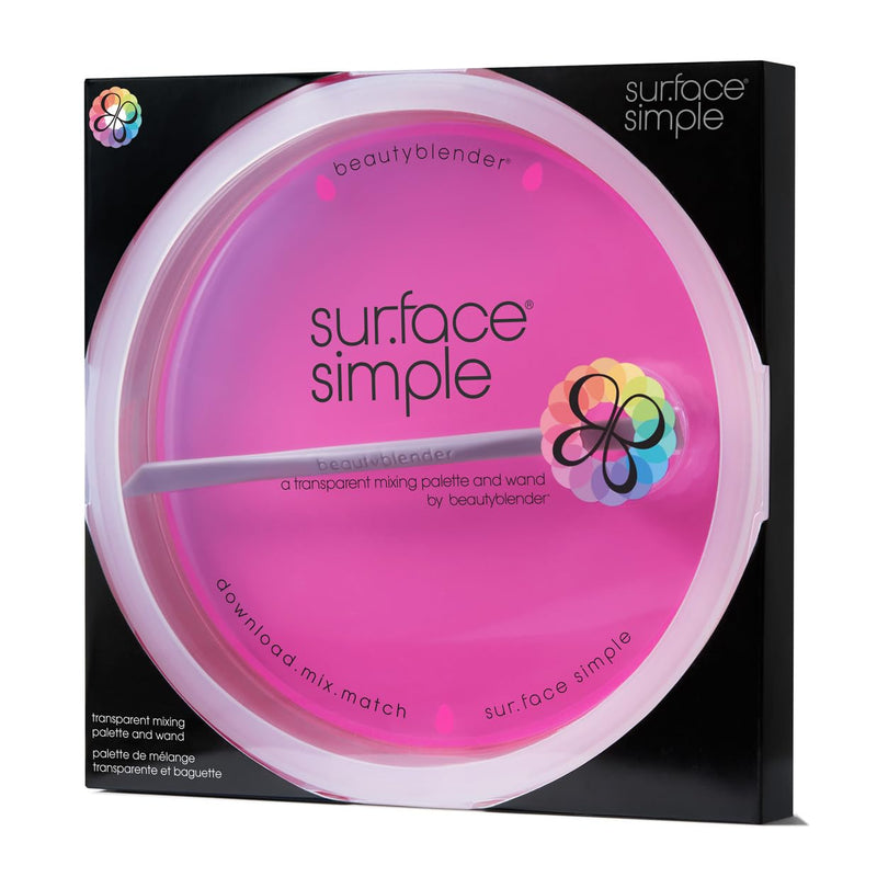 [Australia] - Beautyblender® | Surface Simple Portable Clear Beauty Blender Makeup Mixing Palette, Mix and Match Foundations and Creams, Includes Mixing Makeup Wand 