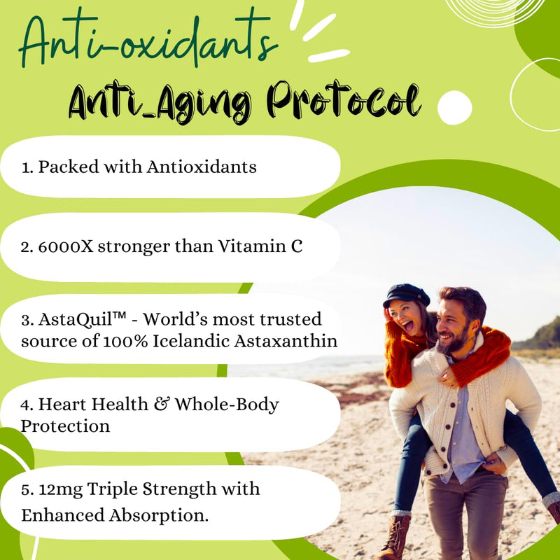 [Australia] - Triple Strength AstaQuil™ Astaxanthin 12mg High Bioavailability Formula, 60 Softgels Organic Coconut Oil for Enhanced Absorption. Powerful Antioxidant for Eye, Joint & Heart Health 1 
