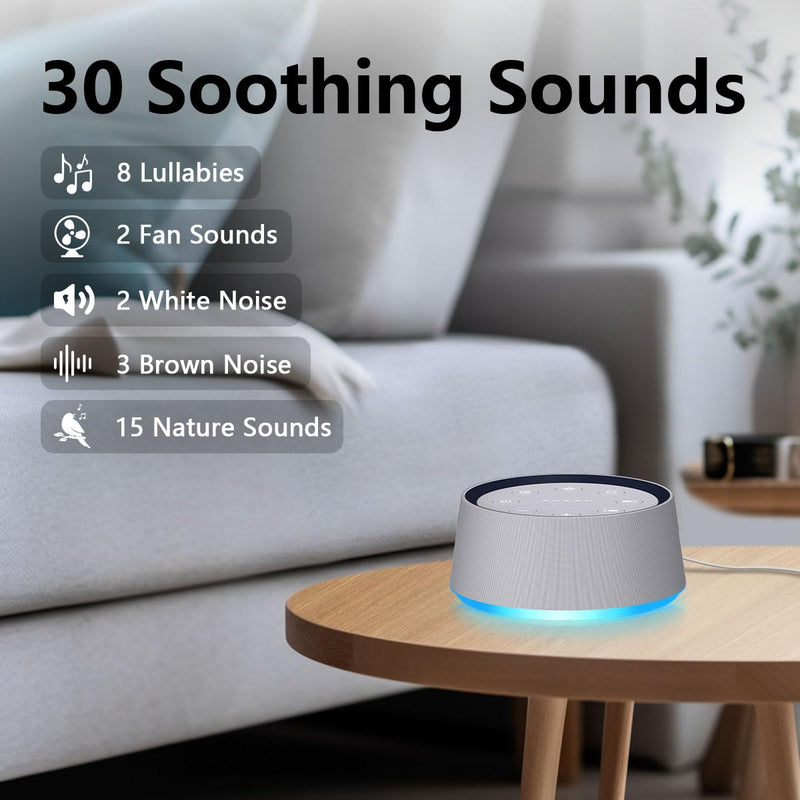 [Australia] - Brown Noise Sound Machine White Noise Machine with 30 Soothing Sounds for Sleep 12 Colors Night Light for Baby Adults Kids Sleep Machines 36 Volume Levels 5 Timers for Home Office Travel 