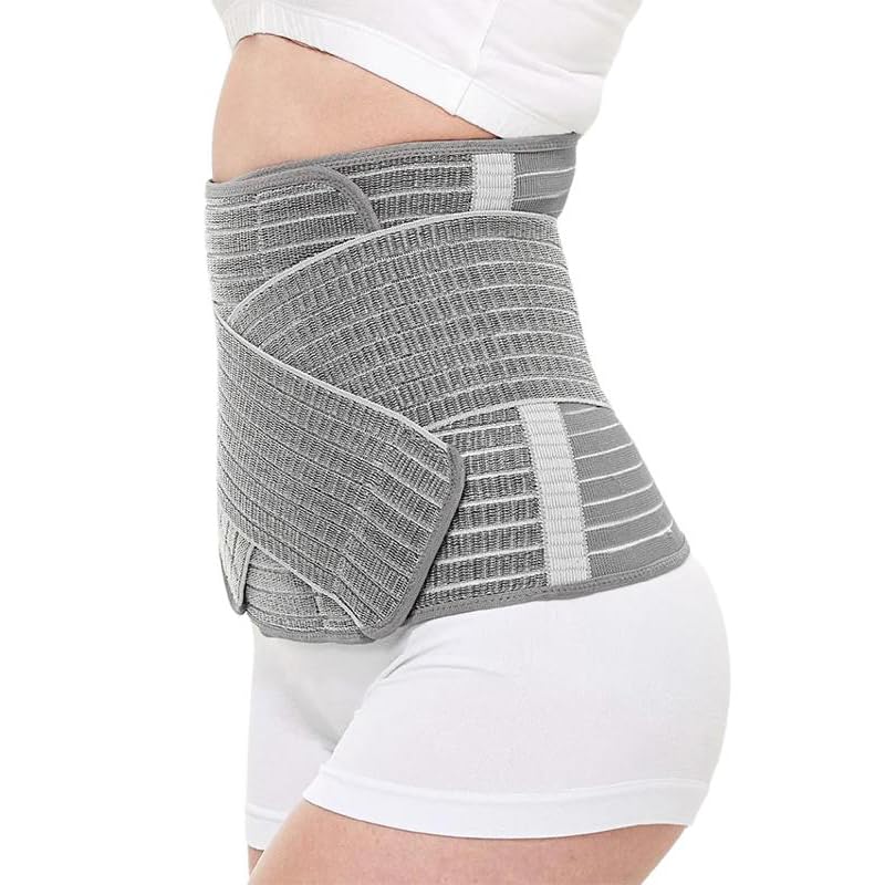 Mama Sue's Postpartum Recovery Belly Wrap Waistband or Post Surgical Adjustable Girdle, Great for Back Pain and Abdominal Compression (Small/Medium) Small/Medium