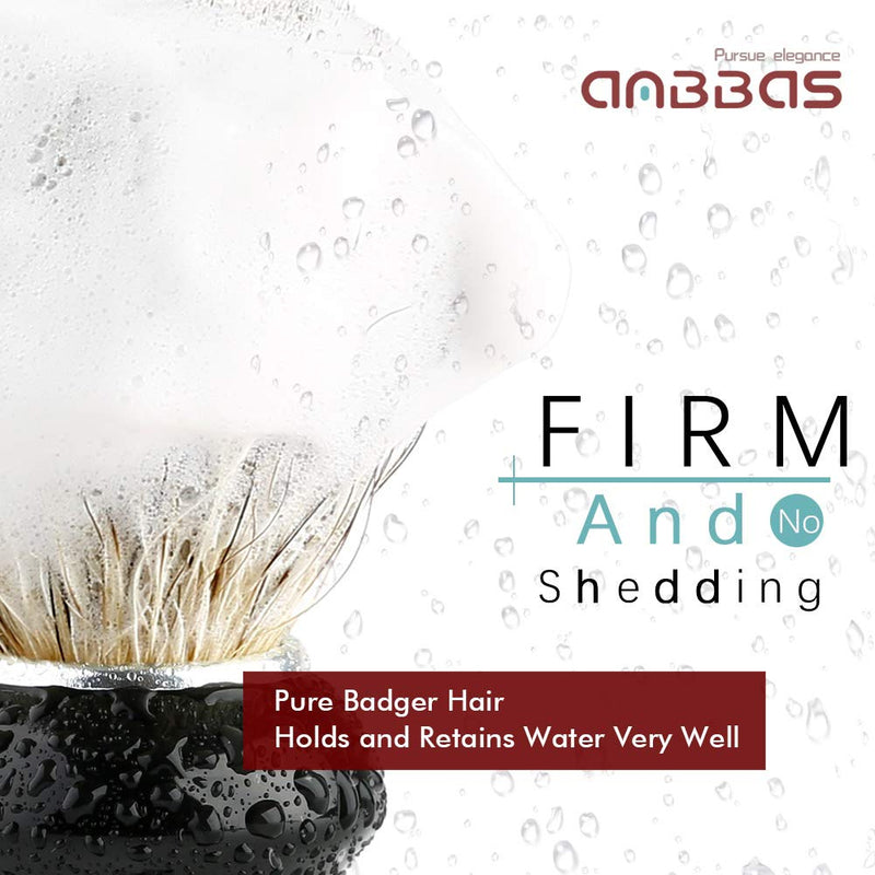 [Australia] - Shaving brush badger hair with black holder Anbbas high-quality wooden handle shaving foam brush perfect for men's shaving (black) 