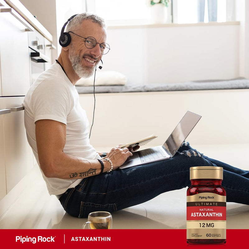 [Australia] - Piping Rock Astaxanthin 12mg | 60 Softgels | Ultimate Supplement | Gluten Free, Non-GMO 