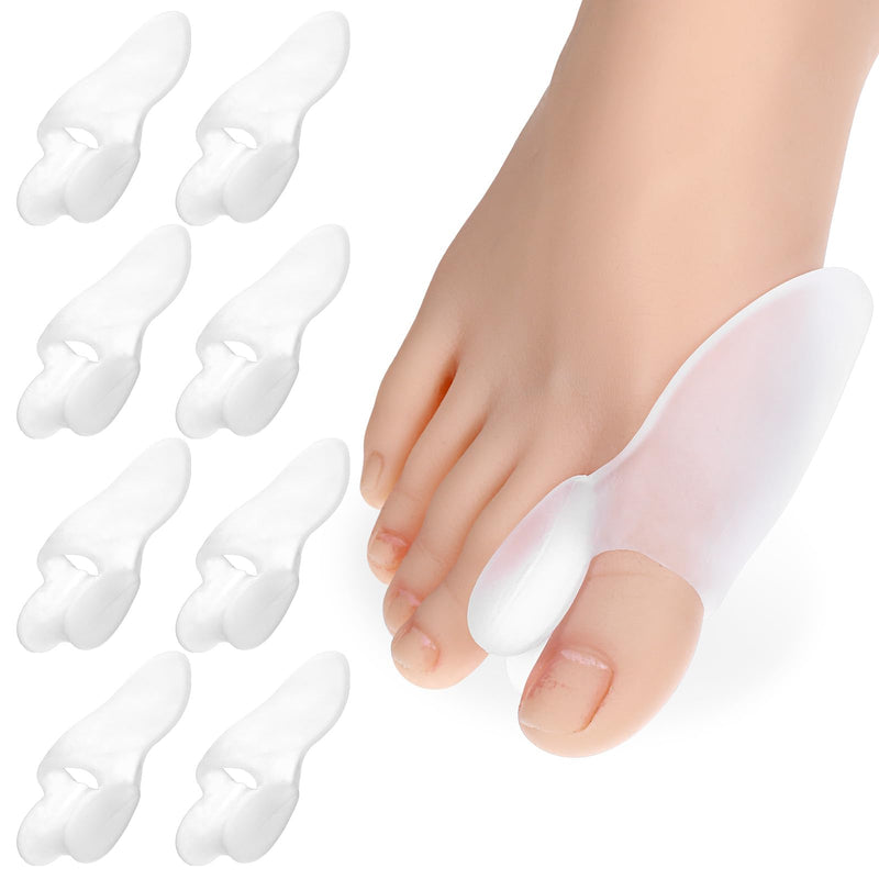 [Australia] - Dimeho Toe Separator Silicone Pack of 8 Gel Hallux Valgus Protective Pads Toe Separator Bunion Protection for Big Toe for Bunion Correction Pain Relief Through 