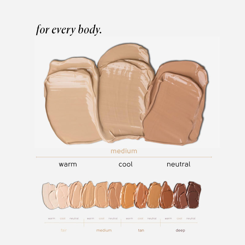 [Australia] - Tinge Tint Body Makeup, Lasts Up to 48 Hours, Medium Coverage With Amino Acids, Hyaluronic Acid & Lysine, Semi Matte Finish, Water & Transfer Resistant, 3.38 Fl Oz - Medium Neutral 