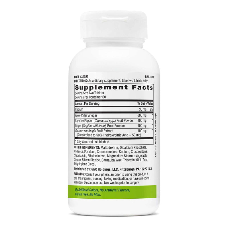 GNC SuperFoods Apple Cider Vinegar 120 Count (Pack of 1)