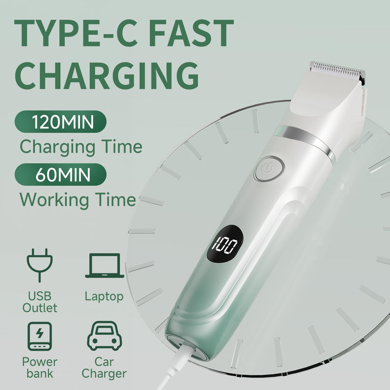 Bikini Trimmer for Women, 3 in 1 Electric Shaver for Womens,Painless Personal Body Hair Groomer,Smooth Hair Trimmer for Legs Body Facial Hair, IPX7 Waterproof