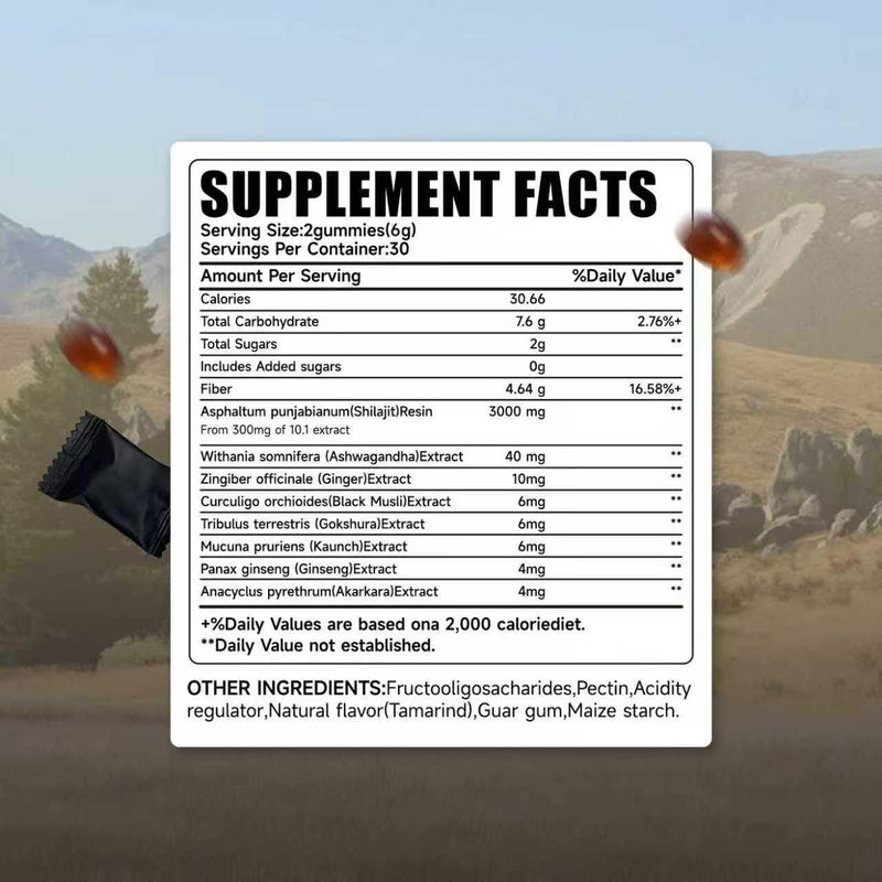 Shilajit Gummies for Man, Gold Seal Pure & Natural Himalayan Shilajit Enriched with Acid Fulvic, Essential Minerals, 85+ Trace Elements to Boost & Immune Support, Energy Gummies, 60 Capsules