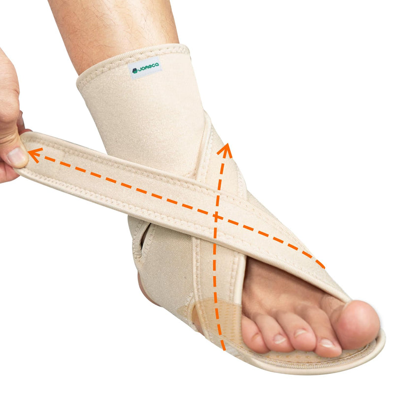 [Australia] - Upgraded Drop Foot Brace for Walking with Shoes - Dual Forefoot Support Plates Adjustable Soft AFO, Foot Drop, TBI, ALS, MS, Bone Fracture, Fits Women & Men FSA/HSA (Beige Left, L/XL) 