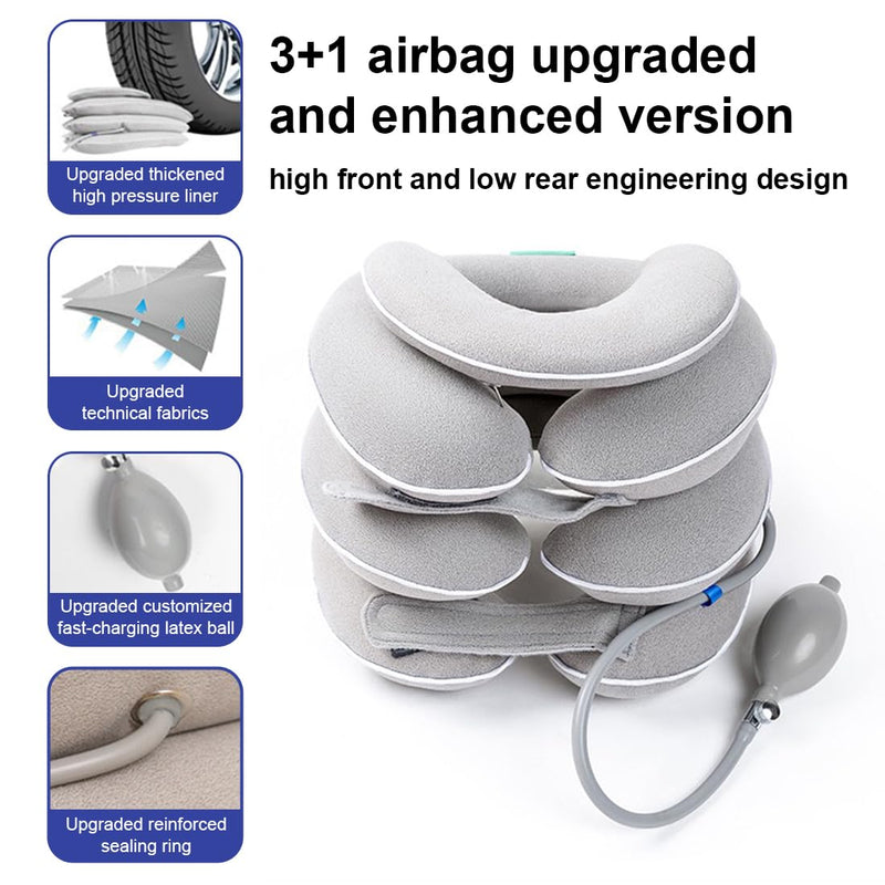 [Australia] - Neck Stretcher with Neck Brace,Cervical Traction Neck Device,Neck Relief Tool,Adjustable Inflatable Cervical Brace,Home Use Neck Decompression New Technology Breathable Fabric Washable&Colorfast 