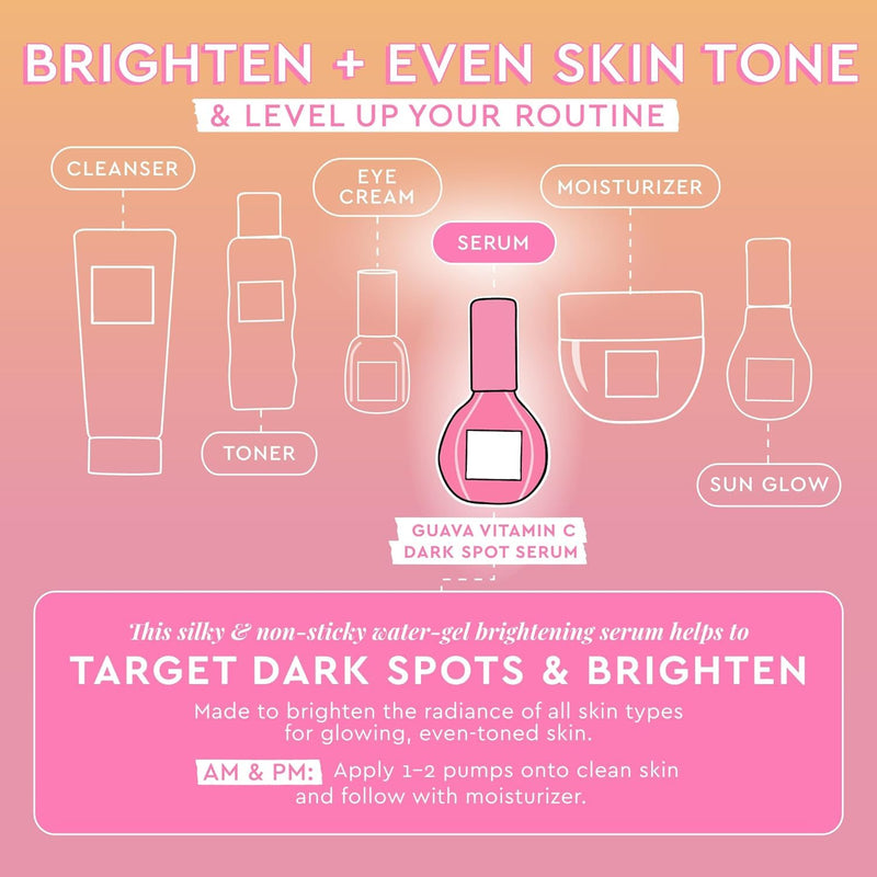 Glow Recipe Guava Vitamin C Serum for Sensitive Skin - Moisturizing, Brightening & Vegan Korean Skin Care Face Serum for Dark Spots, Even Tone & Redness - Tranexamic, Ferulic Acid & Vitamin E (30ml) 1 Fl Oz (Pack of 1)