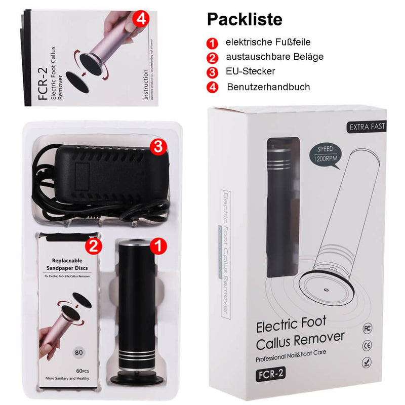 [Australia] - Electric Callus Remover Adjustable Speed Professional Pedicure Foot File with Interchangeable Foot Files for Dead Hard Cracked Skin, with 60 Replacement Sanding Pads (Black) Black 