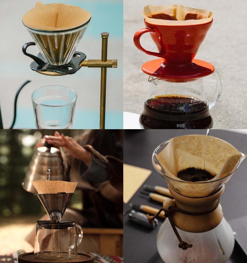 [Australia] - Cone Coffee Filters Size 02, 100 Count 1-4 Cups Unbleached Natural Brown V02 Disposable Coffee Filter Paper, Compatible with V60 and Conical Shaped Pour Over Coffee Dripper and Drip Coffee Maker Natural 100 Count 