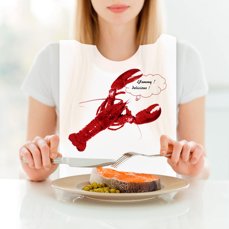 [Australia] - Nonley 30/50 PCS Crab Bibs for Adults, Disposable Lobster Bibs 23" Plastic Funny Bibs for Crab Feast Crawfish Funny Bibs-30 Pcs 