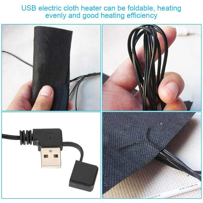 [Australia] - USB Electric Cloth Heater, Five Portable Waterproof Foldable Heating Pads Adjustable Temperature Heating Element Warmer Tool 