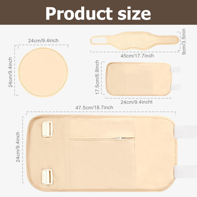 [Australia] - Castor Oil Pack Wrap for Women Gifts, 6 Pcs Reusable Organic Cotton Pack Kit for Neck Waist Chest Knee, Adjustable Elastic Strap Compress Packs 