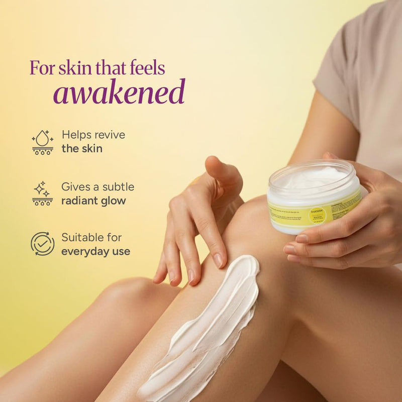 DAKSHIN Radiance Whipped Body Butter | Shea & Cocoa Butter with Goji, Kakadu Plum, Argan Oil & Vitamin E | Deep Nourishing Glow Moisturizer for Dry Skin | 236ml
