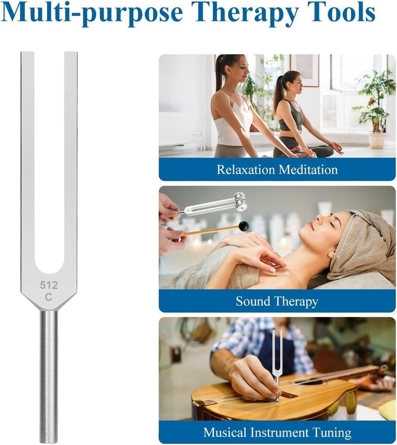 [Australia] - Weighted Tuning Forks for Healing Set (128Hz, 256Hz, 512Hz) ‚Äî Sound Therapy, Chakra Balancing, Stress Relief and Essential Yoga and Meditation 