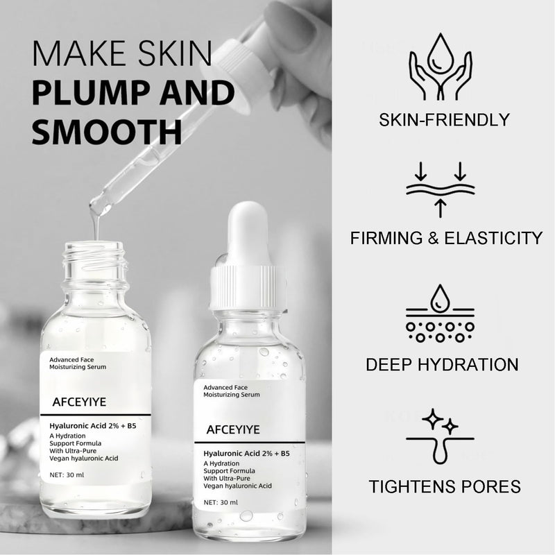 Hyaluronic Acid 2% + Vitamin B5 Face Serum, Moisturizing, Repairing Skin, Anti-aging, Soothing Dry Skin, Enhancing Skin Elasticity, Feminine Plump & Smooth Skin Facial Care Serum
