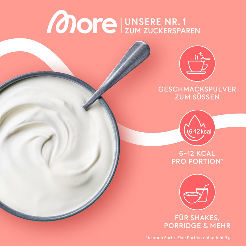 [Australia] - MORE Chunky Flavor, neutral in taste, 150 g, vegan, flavor powder for sweetening, without a lot of sugar and calories, with inulin and lactase, tested quality - made in Germany 150 g (pack of 1) 