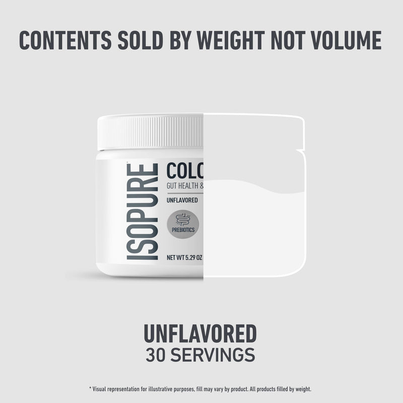 Isopure Colostrum + Gut Health & Immune System Support, 30 Servings (Pack of 1) | Supports Gut & Immune Health, 30 Servings, Made with Colostrum, 20+ Vitamins & Minerals, 1.37g Bimuno Prebiotic Fibers Unflavored 5.29 Ounce (Pack of 1)