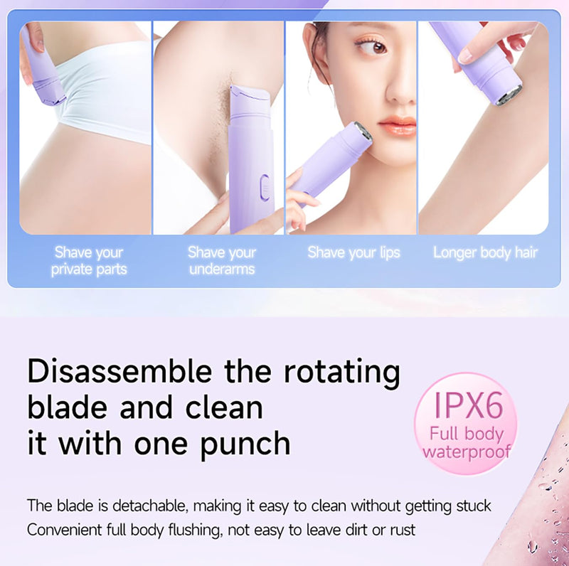 [Australia] - New Pinsliee Electric Razors for Women, Glowhave Double Headed Bikini Trimmer, Body Hair Shaver, Travel Razors for Women, Suitable for Underarms, Legs, Arms,Face (Pink Purple) Pink Purple 