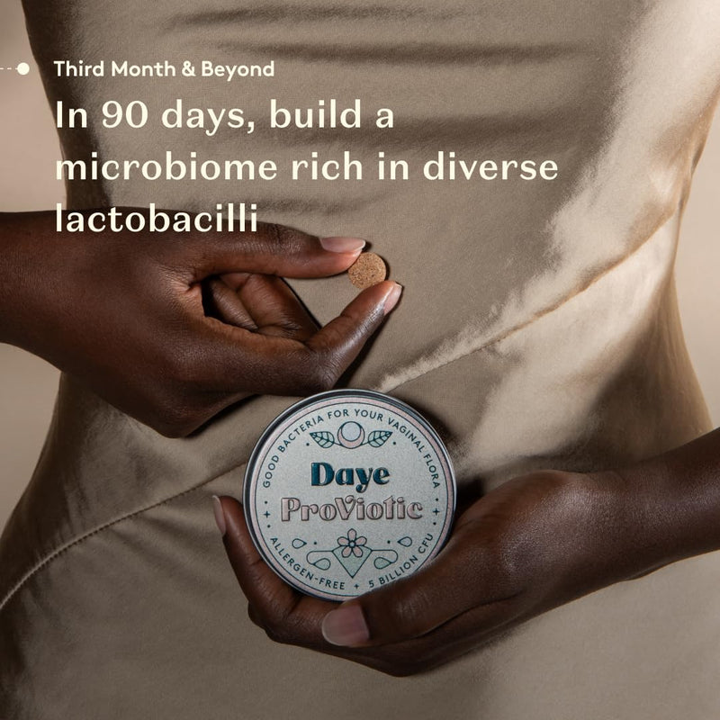 Daye ProViotics: Lactobacillus plantarum GLP3 for Women's Vaginal & Gut Microbiome | Daily Oral Vegan Probiotic | Supports Healthy Flora & pH | 30 Tablets