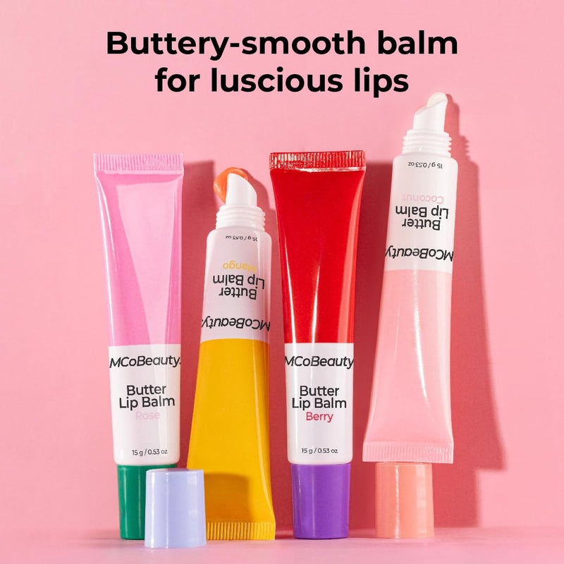 MCoBeauty Luscious Butter Tinted Shimmer Lip Balm - Coconut | Lip Gloss with Shea Butter Vitamin E, Hydrating Lip Care Treatment, Balm, Vegan & Cruelty Free