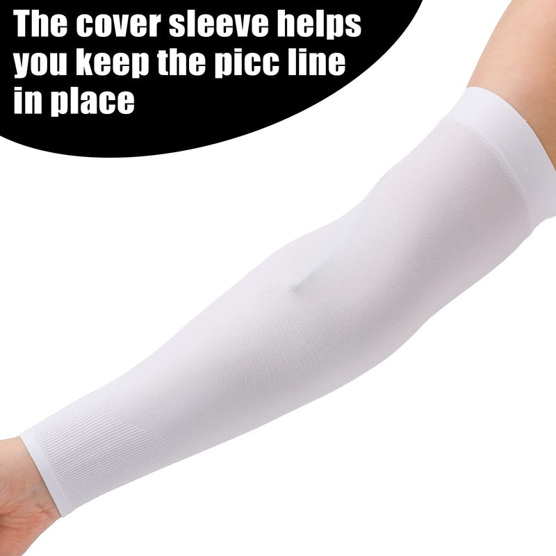 [Australia] - Boao 4 Pcs Picc Line Sleeve Cover for Upper Arm Medical Thin Compression Elastic Breathable Nursing Sleeve for Women Men(Black and White) Black and White 