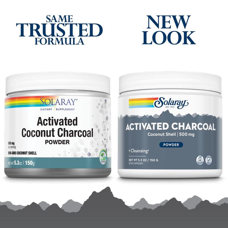 [Australia] - Solaray Activated Coconut Charcoal Powder 500 mg | Healthy Inner Cleansing & Digestive Tract Support | 300 Servings 