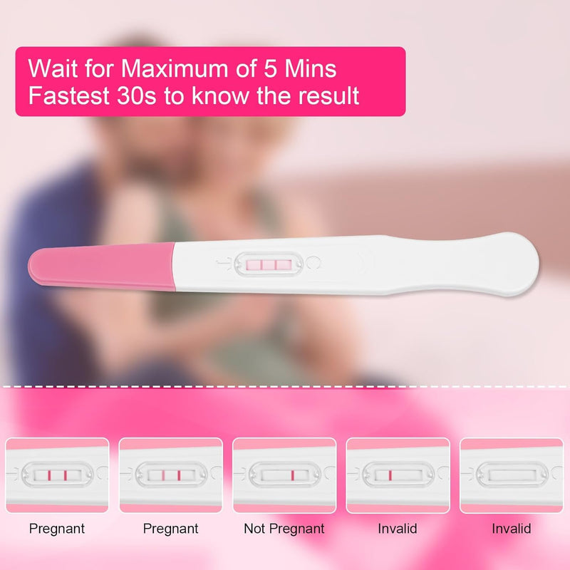 [Australia] - Pregnancy-Test Sticks-HCG Pink-Clear Early-Detection 3Count in 30 Seconds Individually Wrapped White-pink 