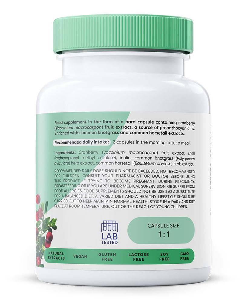 Osavi Cranberry Extra – 30 Vegan Capsules | Extract from Cranberry (Vaccinium macrocarpon) Fruit | Standardised to 40% proanthocyanidins (PACs) | Enriched with Knotgrass and Common Horsetail extracts