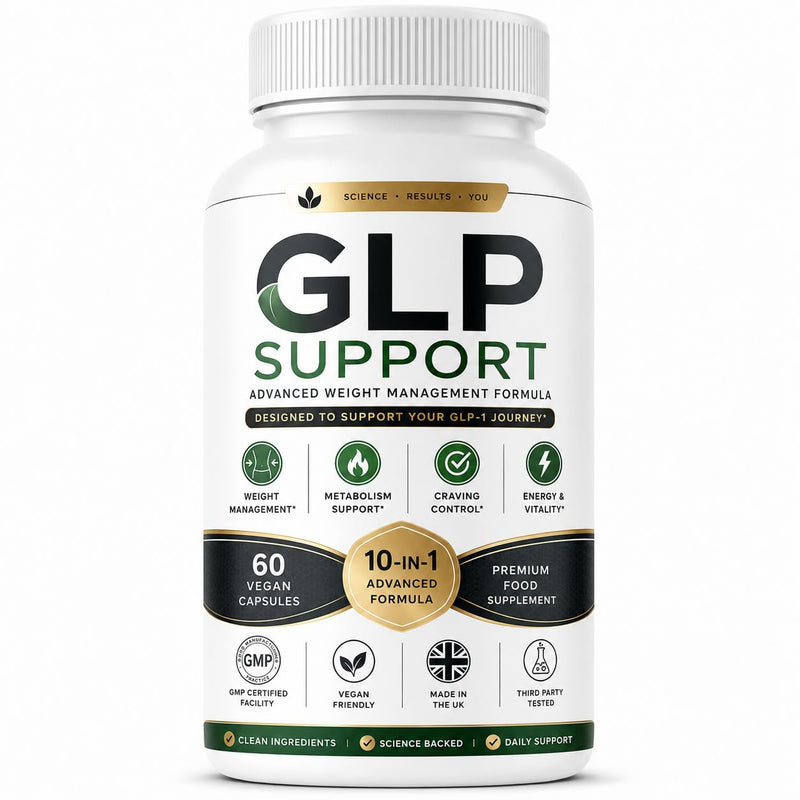 GLP Support Advanced Weight Management Capsules | GLP-1 Inspired Metabolism & Craving Support Formula | Energy & Wellness Supplement with Green Tea, Chromium & MCT | 60 Vegan Capsules