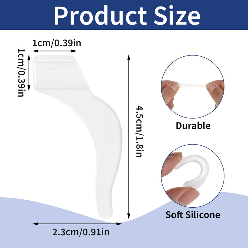 [Australia] - Glasses Ear Hooks Anti-Slip Silicone Glasses Ear Hooks Gjixni 10 Pairs of Glasses Holder Soft Hook Holder Non-Slip Holder Glasses Hanger Comfort Covers Hanger Tips for Sunglasses (Transparent) 